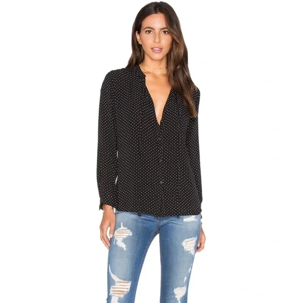 Rails Abby Black & White Polka Dot Blouse